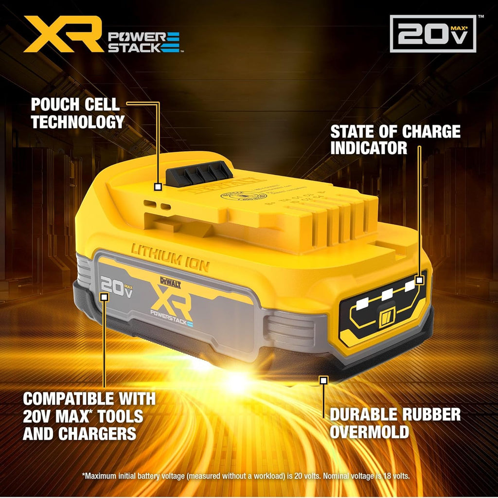 DEWALT 20V MAX POWERSTACK Lithium Ion Battery 2 Pack (DCBP034-2)