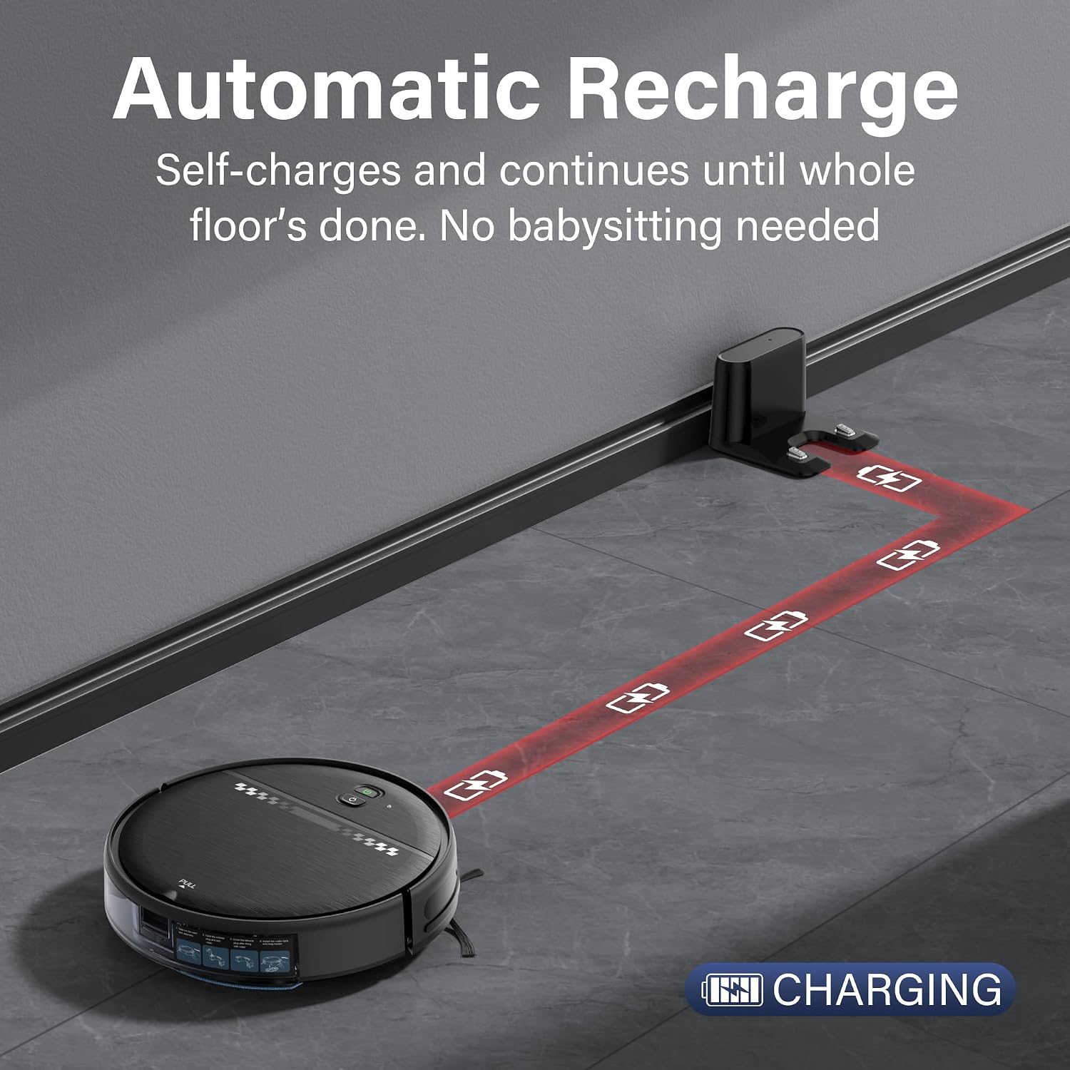 Robot Vacuum and Mop for Pet Hair, 2-in-1 Robot Vacuum Cleaner for Hard Floors&Carpets with 2.87'' Slim Design, Wi-Fi/App/Voice Control, 3D Obstacle Avoidance & Self-Charging
