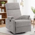Korser Recliner Chair, Swivel Rocking Recliner Chair for Adults, Glider Rocking Chair, Small Nursery Chair Recliner for Living Room, Reclining Chair with Modern-Designed Armrests, Chenille, Grey