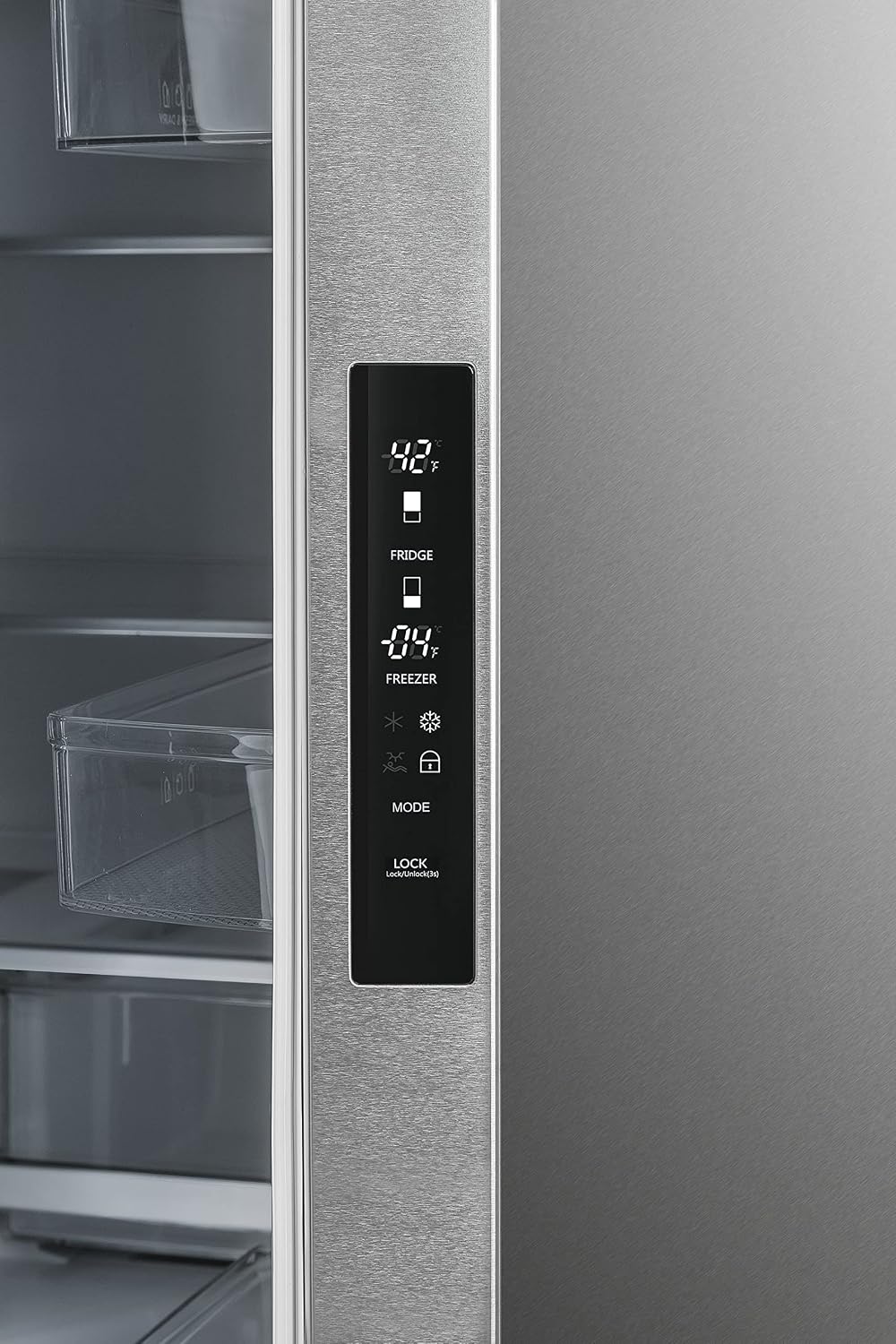 Hamilton Beach HBF1770 French Door Counter Depth Refrigerator with Freezer Drawer, 17.7 cu ft, Stainless Steel (Full Size)