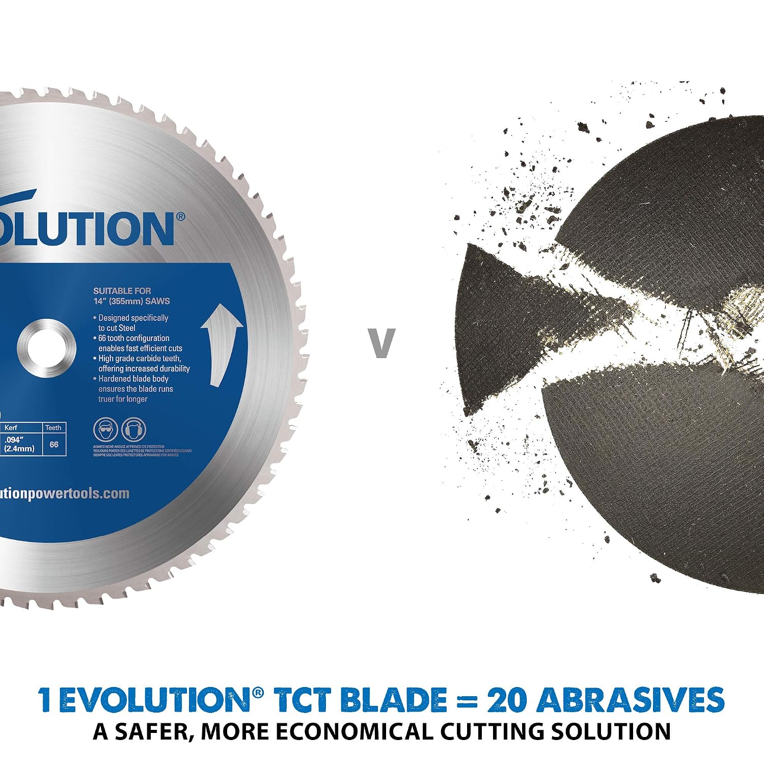 Evolution Power Tools 15BLADEST Steel Cutting Saw Blade, 15-Inch x 70-Tooth , Blue