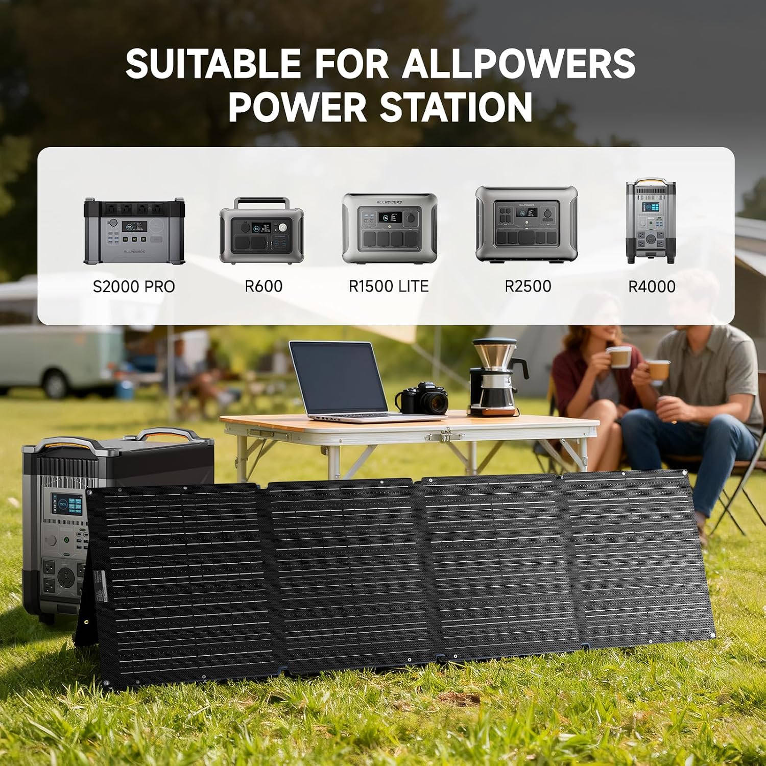 ALLPOWERS 200 Watt Portable Solar Panel SE200, 25% High Efficiency Foldable Solar Charger, IP68 Waterproof, for Solar Generators Camping RV Off Grid