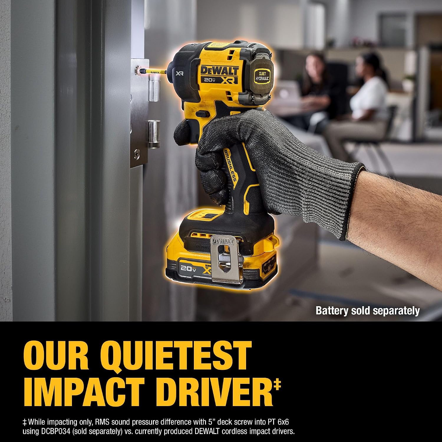 DEWALT 20V MAX 1/4 Inch Hydraulic Impact Driver,Quiet, Brushless Cordless XR Extreme Runtime, LED Halo Ring, Tool Only (DCF870B)