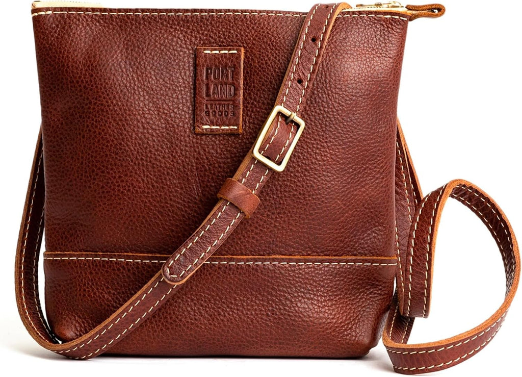 Portland Leather Goods Festival Bag – Lightweight Leather Crossbody Purse – Handmade from the Finest Full-Grain Hides
