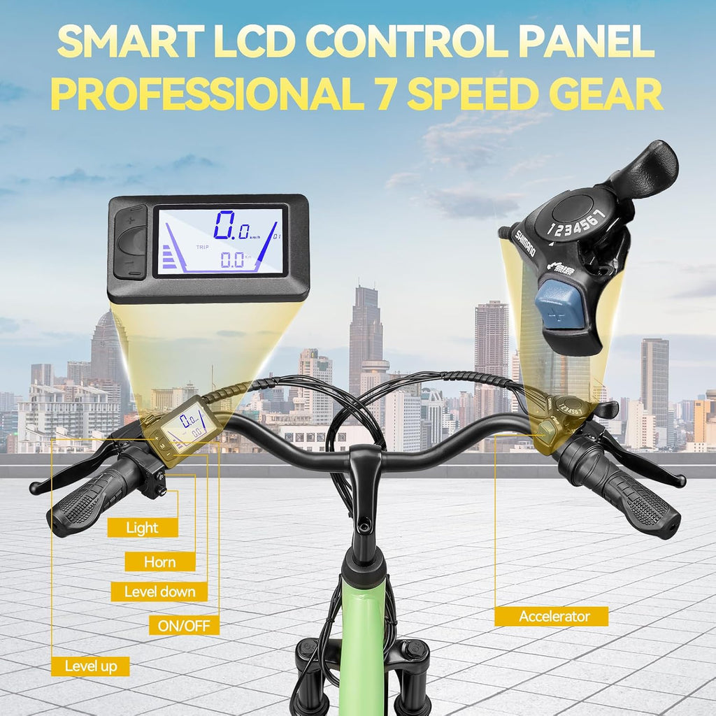 ZNH 24' Electric Bike for Adults with Peak 1000W Motor & 48V 940.8 Wh Removable Battery, Up to 90Miles 23+ MPH Step Thru Electric Bicycle, Commuter E Bikes with 7-Speed, UL 2849 Certified