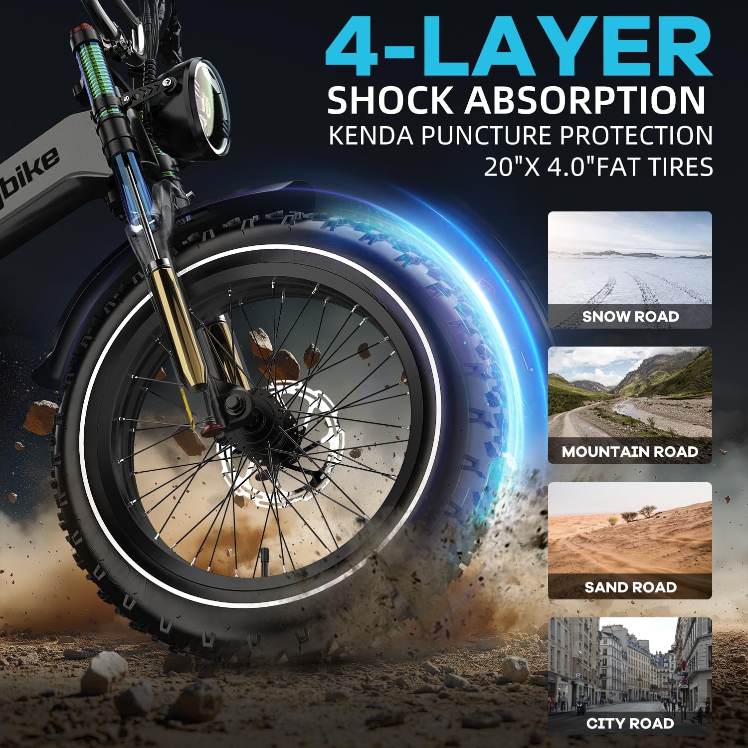 3000W/2000W Peak Dual Motor/Single Motor Foldable Electric Bike for Adults, 52V 30Ah Removable Battery, 35 MPH & 120 Miles, 20'x4.0' Fat Tire Mountain Bicycle, Magnesium Alloy Frame Dirt Ebike