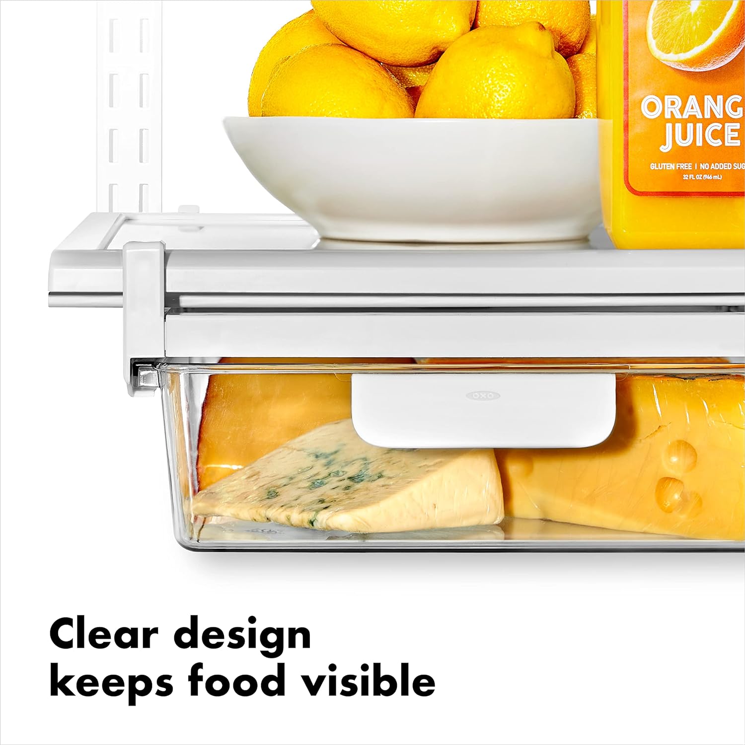 OXO Good Grips Fridge Undershelf Drawer 14 in - for Deli Meat, Cheese, Produce and More (Pack of 4)