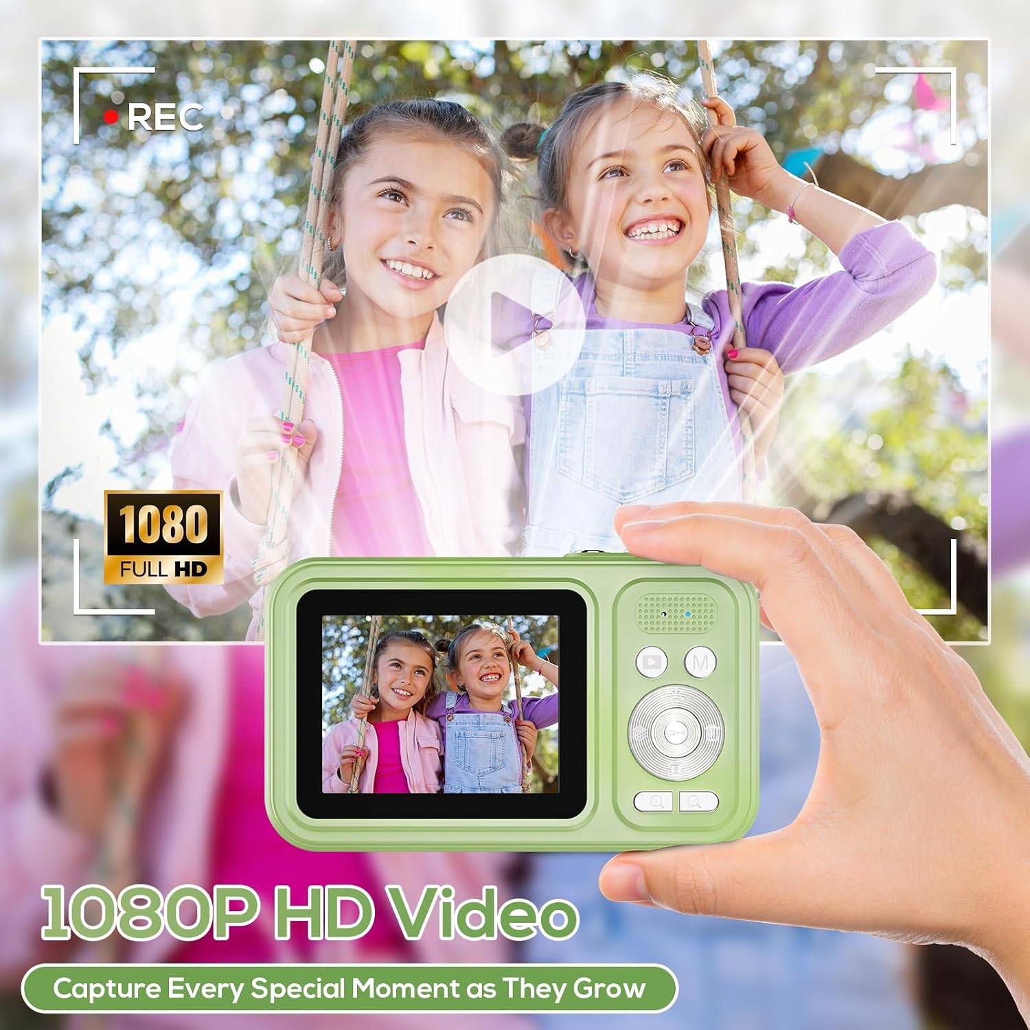 Digital Camera for Kids, WITYEAH 48MP FHD 1080P Point and Shoot Digital Cameras with 16X Zoom Anti-Shake, Compact Portable Cameras for Photography, for Boys Girls Teens Beginners,Green