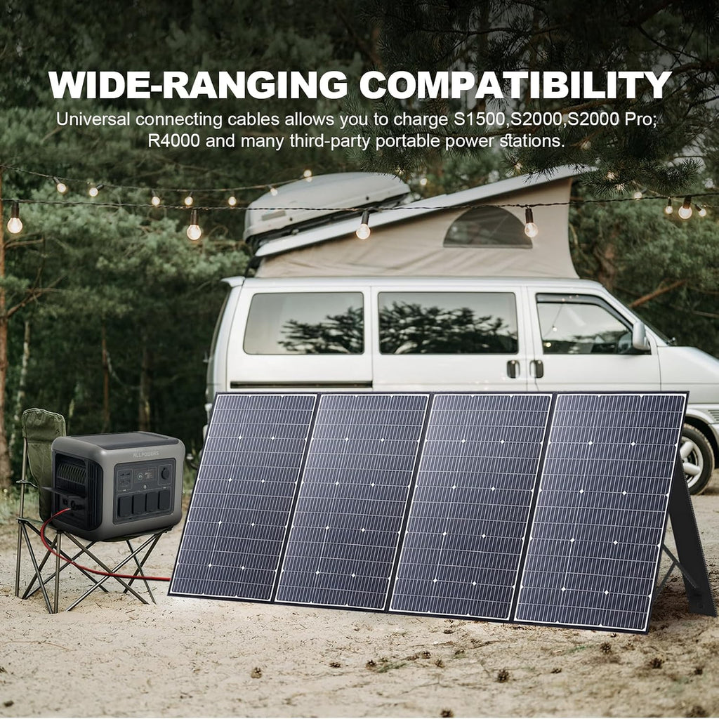ALLPOWERS SP037 400 watt Solar Panel Foldable Portable Solar Charger with 25% High Efficiency Monocrystalline Cells, 400w Solar Panel IP67 Waterproof for RV Camping Motorhome Off-Grid Power Backup