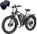 TUTTIO Adria26 5000W/6000W Dual Motor Ebike, 40-46MPH Electric Bike for Adults, 26' x 4' Fat Tire Electric Mountain Bike, 52V 25AH E-Bike Full Suspension Electric Dirt Bike for Off-Road Hunting