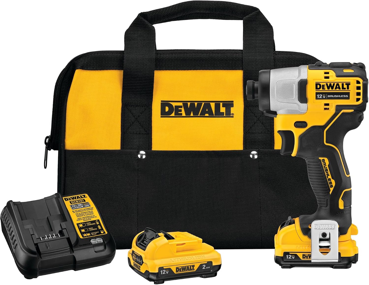 DEWALT XTREME 12V MAX* Impact Driver Kit, 1/4-Inch (DCF801F2)