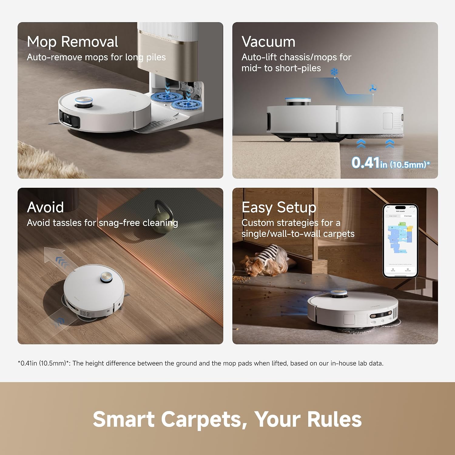 DREAME L60 Pro Ultra Robot Vacuum and Mop with Auto-Empty, 35,000Pa Suction, Hot Water Mop Self-Cleaning, and Smart Obstacle Avoidance, White