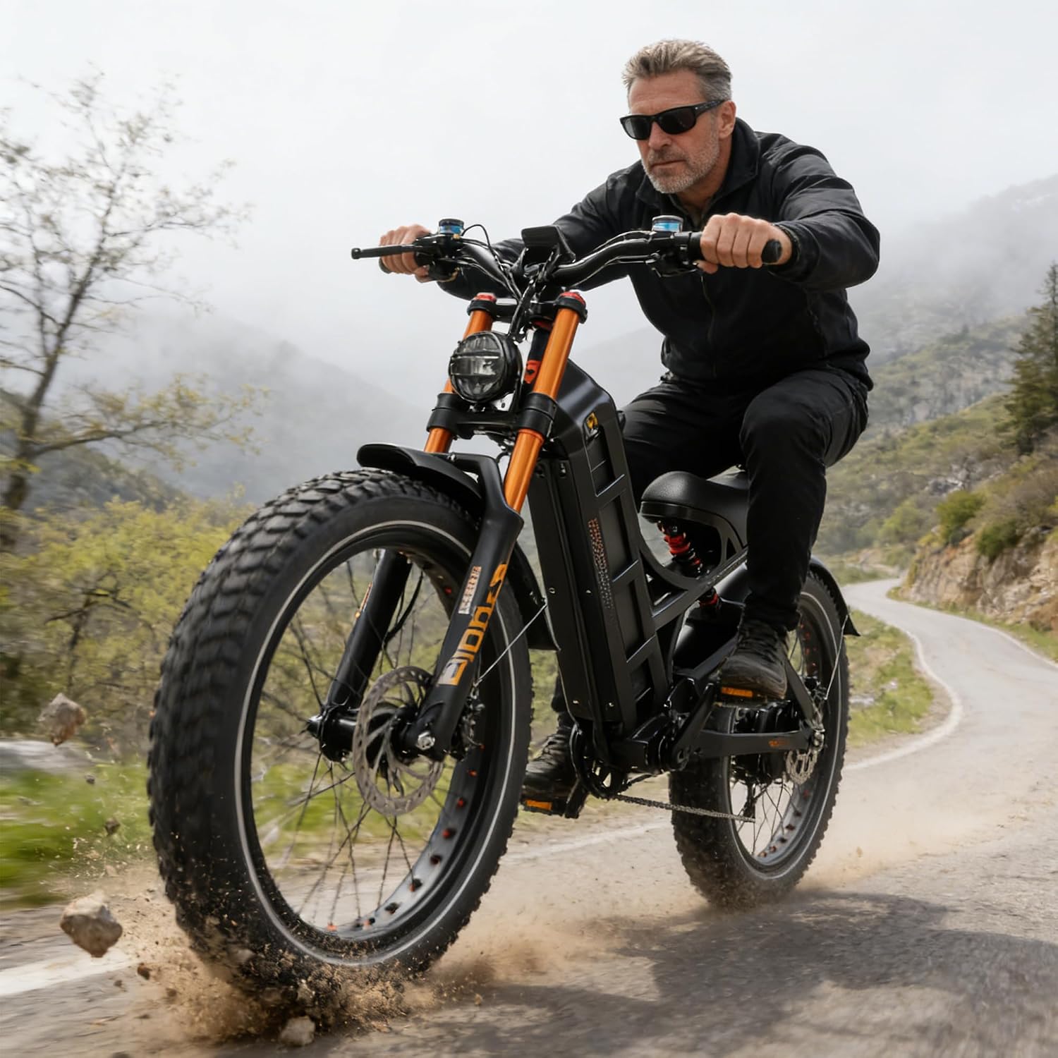 2026 eAhora Romeo Pro 2 46Mph/4000W Dual Motor Electric Bike for Adults, 52V 70Ah Removable Battery, 200+Miles Long Range, 26*4.0' All Terrain Fat Tire, Full Suspension, Hydraulic Brakes, APP Control