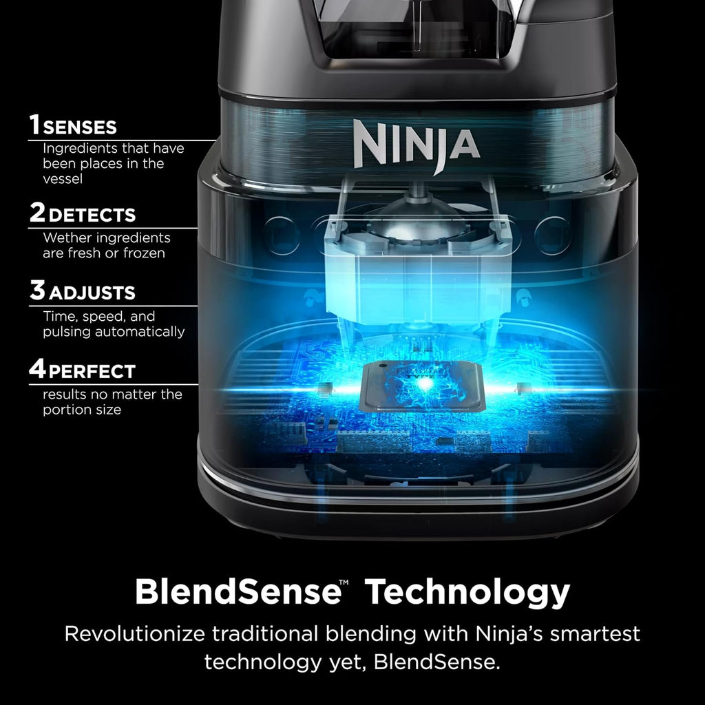 Ninja Full Size Blender I All-in-One | Best for Smoothies, Frozen Drinks, Shakes, Veggie Chopper & More | BlendSense Technology I 72 oz. Pitcher | 1800 Peak Watt | Silver | TB201