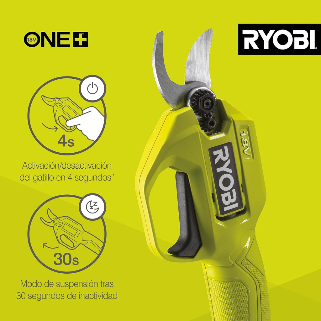Ryobi RY18SCA-0 18V ONE+ Cordless Secateurs (Bare Tool), Black