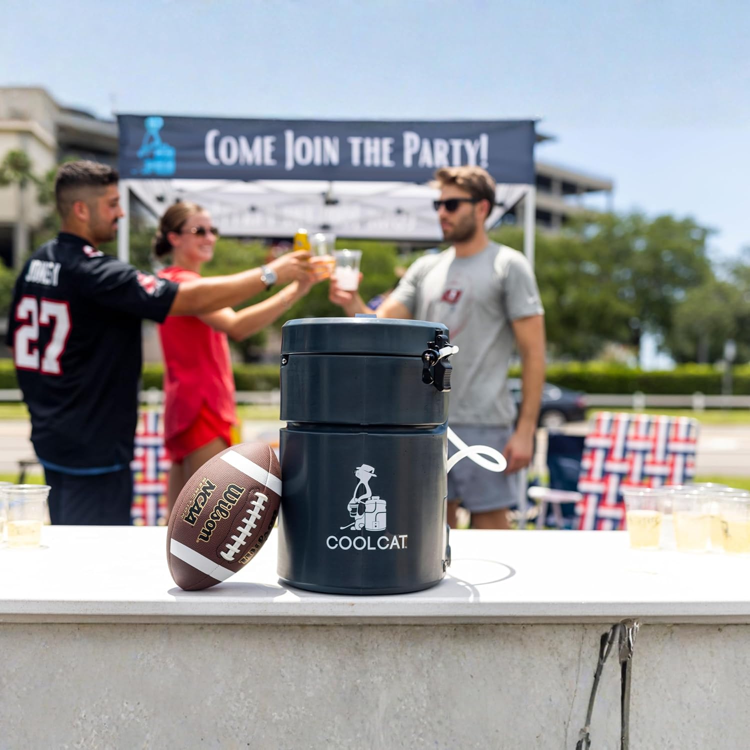 CoolCat 2-Gallon Electric Cooler Beverage Dispenser | Battery-Powered & Rechargeable Insulated Drink Dispenser with 24-Hour Pump | Portable Water Cooler for Camping, Tailgating & Parties