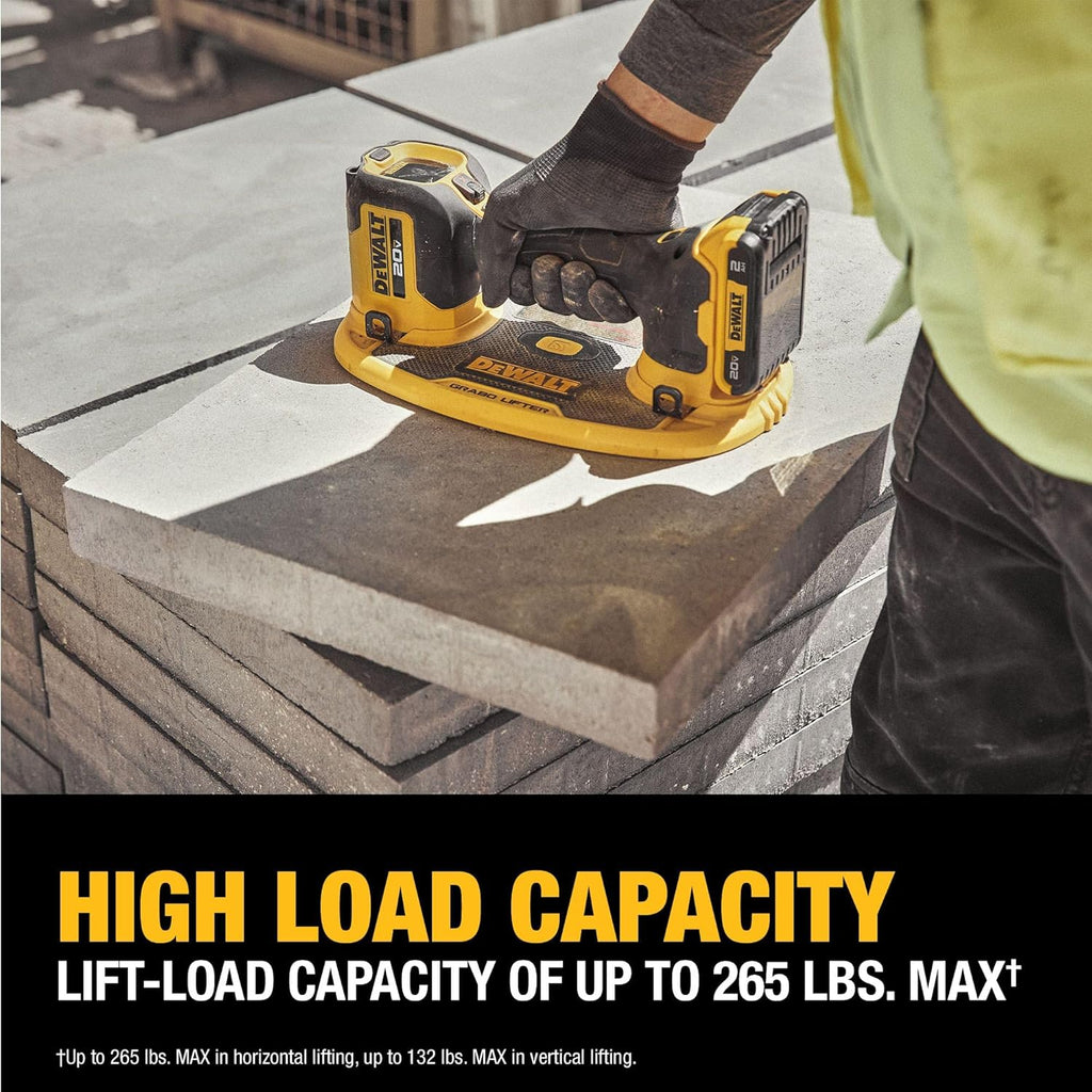 DEWALT 20V MAX Cordless GRABO Suction Lifter Kit with Battery and Charger Included, Lift-load Capacity of Up to 265 lbs. (DCE592D1)