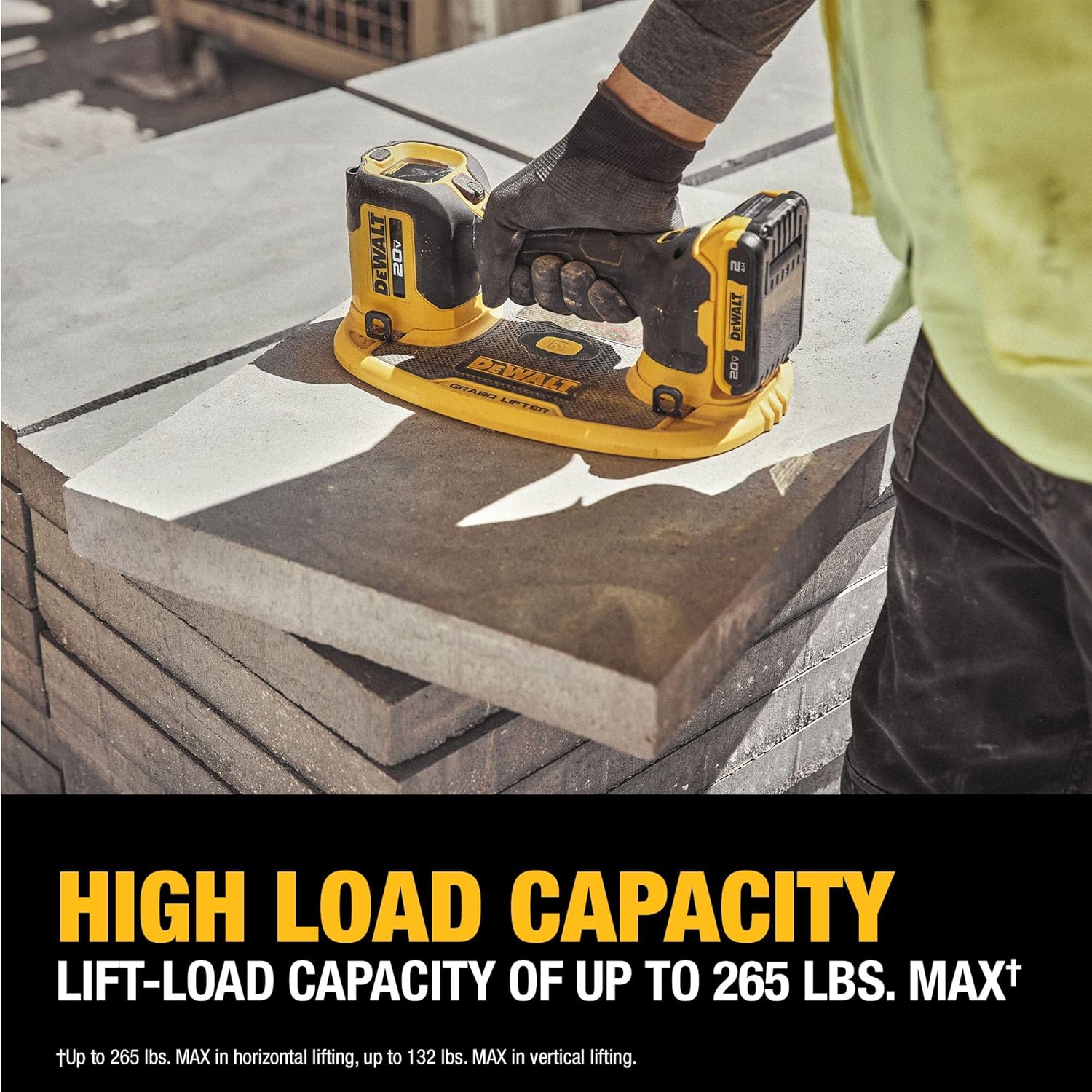 DEWALT 20V MAX Cordless GRABO Suction Lifter Kit with Battery and Charger Included, Lift-load Capacity of Up to 265 lbs. (DCE592D1)
