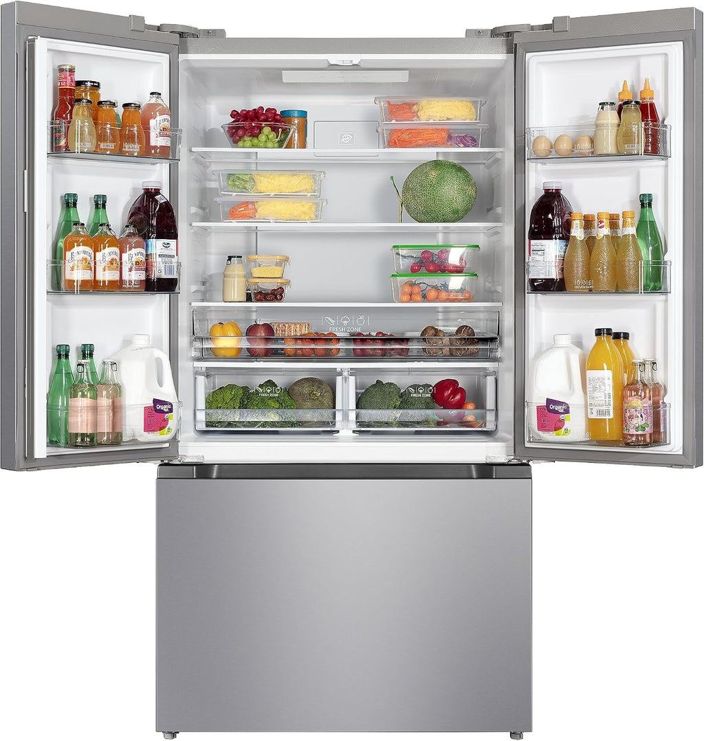 Hamilton Beach HBF1662 French Door Full Size Counter Depth Refrigerator with Freezer Drawer, 16.6 cu ft, Stainless