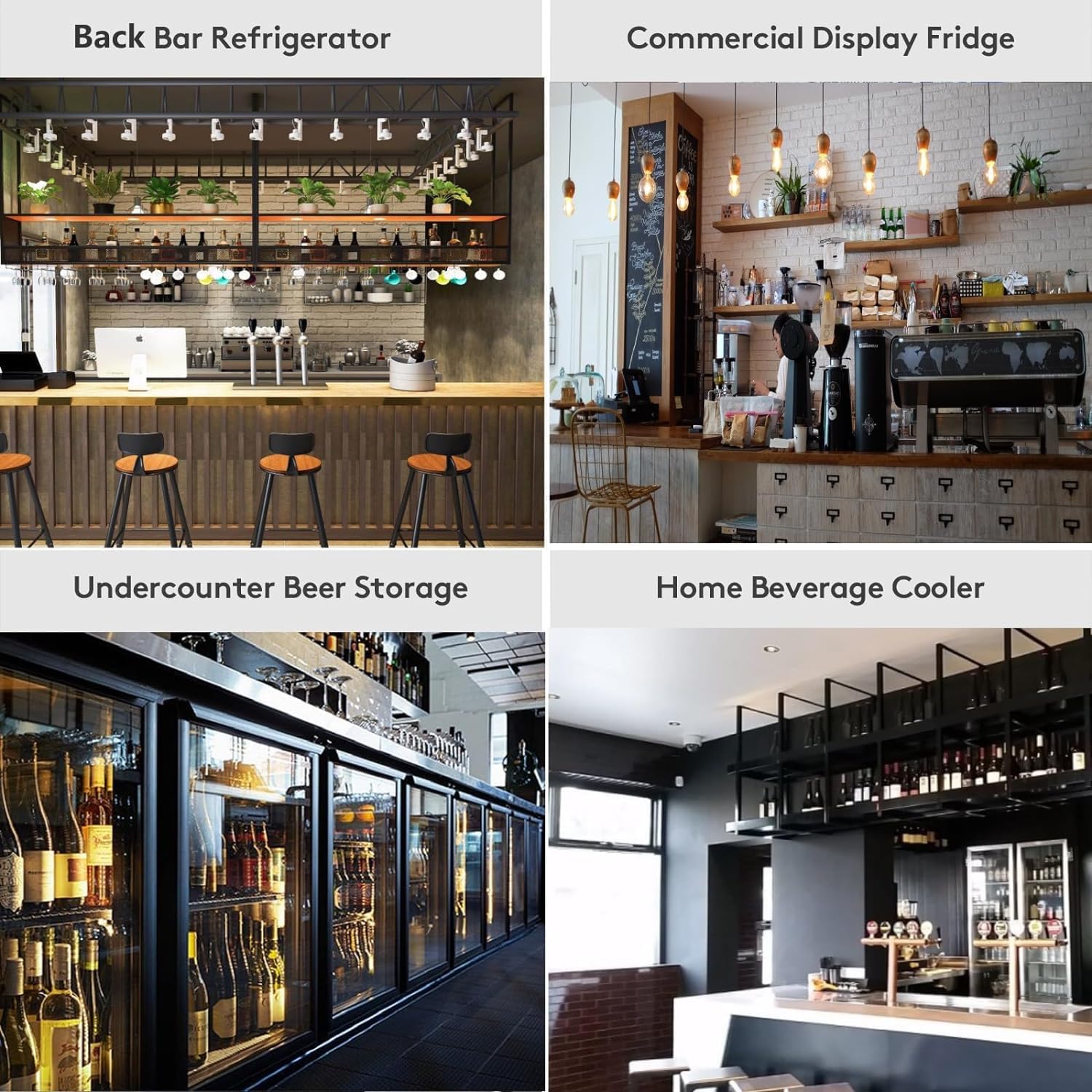 BODEGA BODEGACOOLER Back Bar Cooler, 11.4 Cu.Ft Stainless Steel Commercial Bar Fridge with 3 Glass Doors,Counter Height Bar Beverage Cooler with LED Lighting for Beer,Soda Drinks,Wine