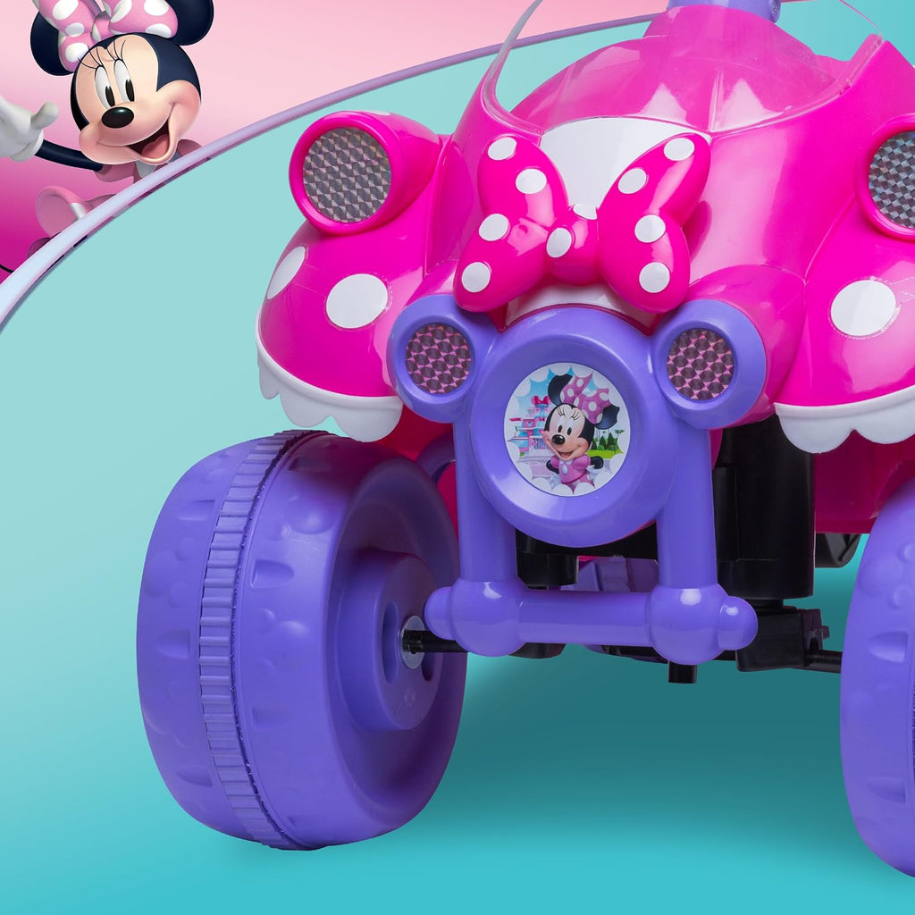 Kid Trax Toddler Disney Minnie Mouse Quad Ride-On, Kids 18-30 Months, 6V Battery and Charger Included, Max Weight 45 lbs, Hot Pink
