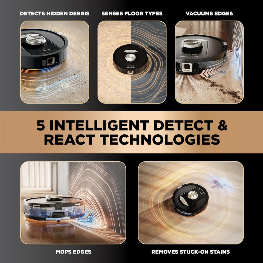 Shark Robot Vacuum & Mop Combo, PowerDetect NeverTouch Pro, Self-Emptying, Self-Refill with Self-Clean Pad Wash & Dry, 60-Day Debris Capacity, 30-Day Refill Tank, 5 PowerDetect Technologies, RV2820ZE
