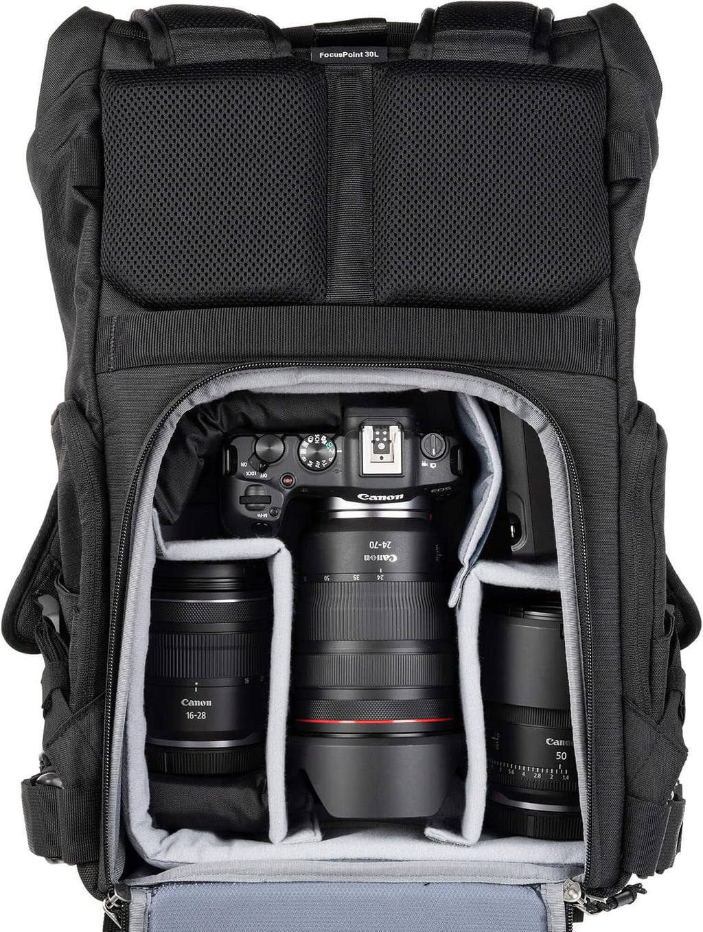 Think Tank FocusPoint 30L RollTop Camera Backpack - Golden Hour: Expandable Travel & Camera Backpack with Laptop Sleeve, Quick Side and Back Access, Rain Cover – Versatile Photography & Travel Bag