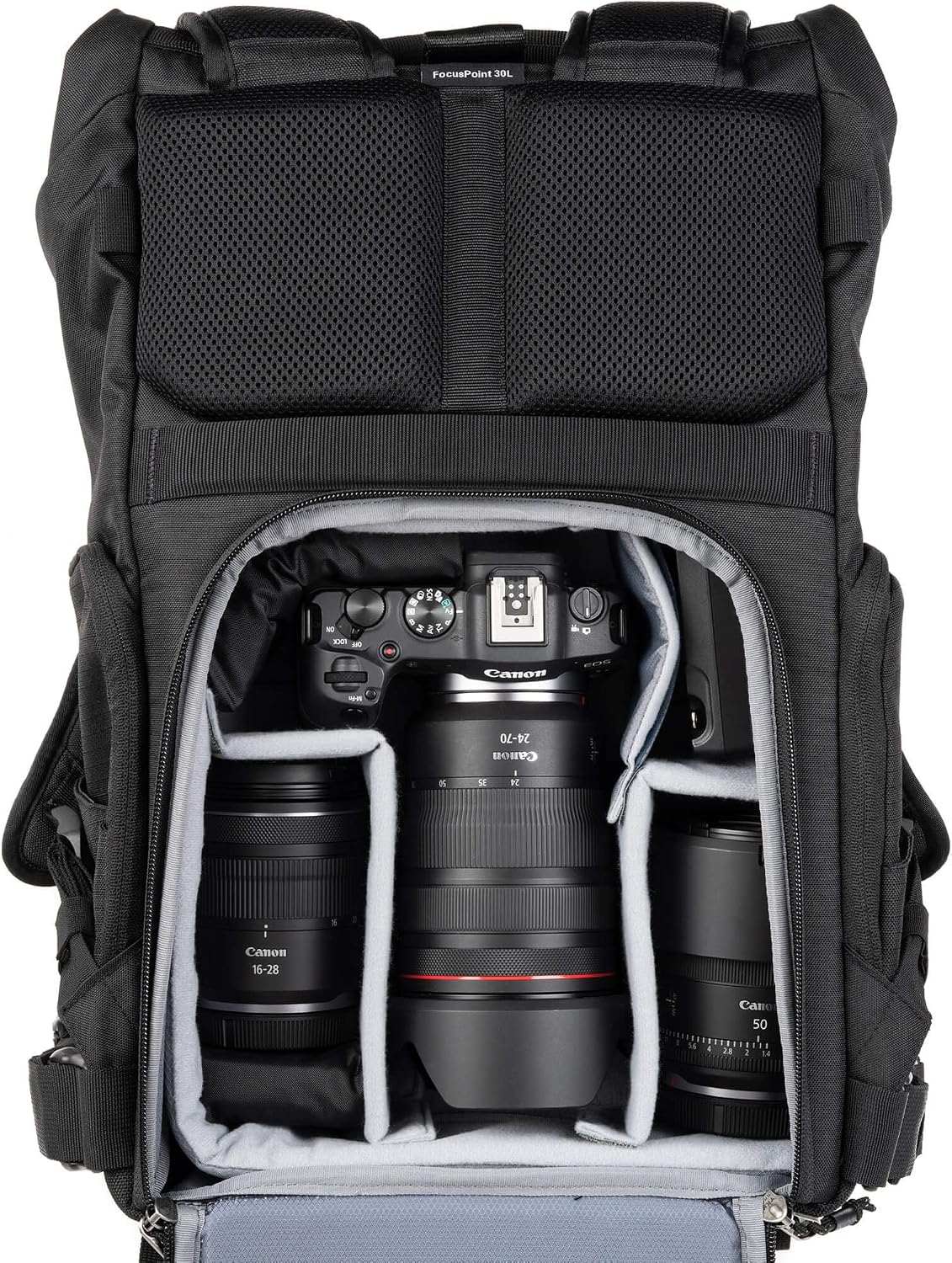 Think Tank FocusPoint 30L RollTop Camera Backpack - Golden Hour: Expandable Travel & Camera Backpack with Laptop Sleeve, Quick Side and Back Access, Rain Cover – Versatile Photography & Travel Bag
