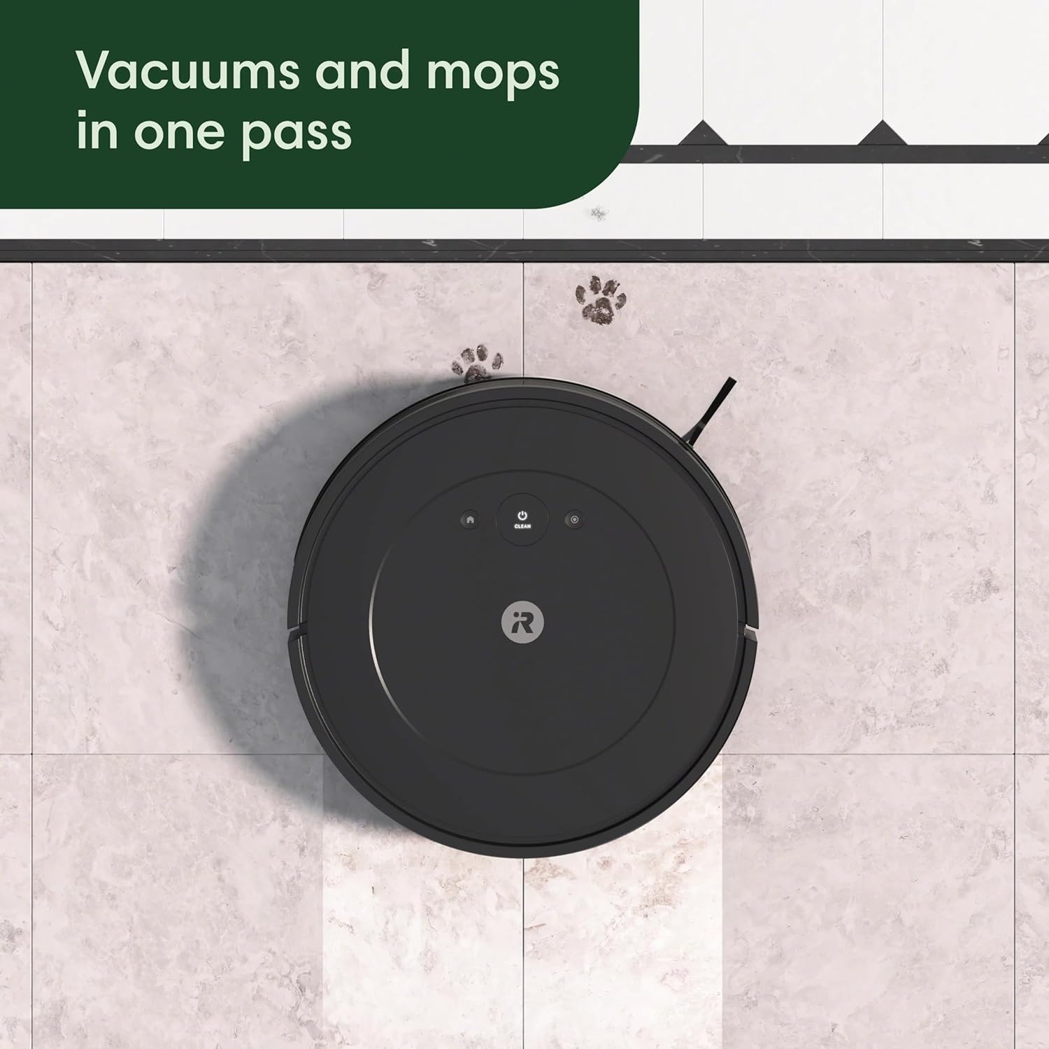 iRobot Roomba Combo Robot Vacuum & Mop (Y0110) - Easy to use, Power-Lifting Suction, Vacuums and mops, Multi-Surface Cleaning, Smart Navigation Cleans in Neat Rows, Self-Charging, Alexa (Renewed)