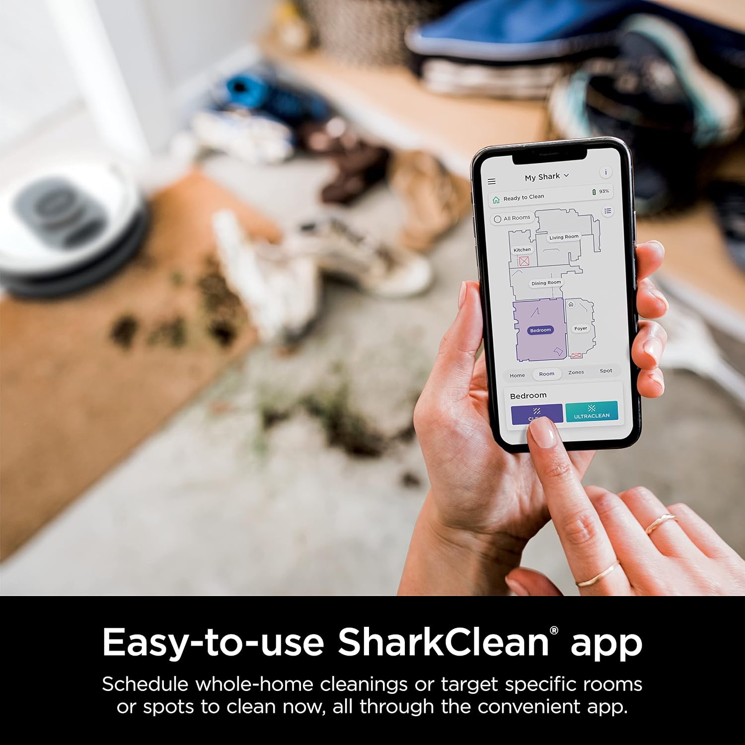 Shark AV2511AE/AV251WA AI Ultra Robot Vacuum, with Matrix Clean, Home Mapping, 60-Day Capacity Bagless Self Empty Base, Perfect for Pet Hair, Wifi, Compatible with Alexa, Black/Silver (Renewed)
