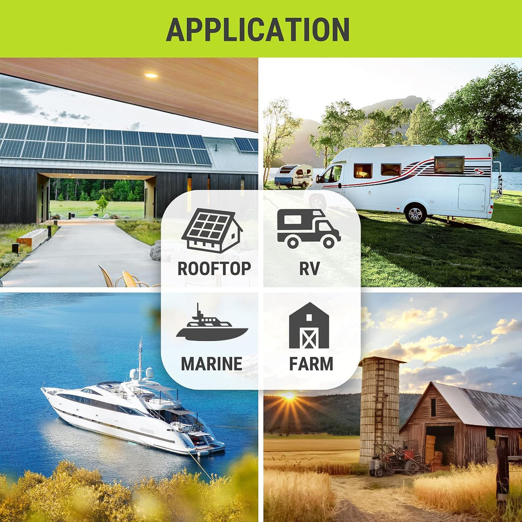 Newpowa 220W Monocrystalline Solar Panel 10BB Cell Solar Panel 220 Watt 12V High Efficiency Mono Module RV Marine Boat Off Grid