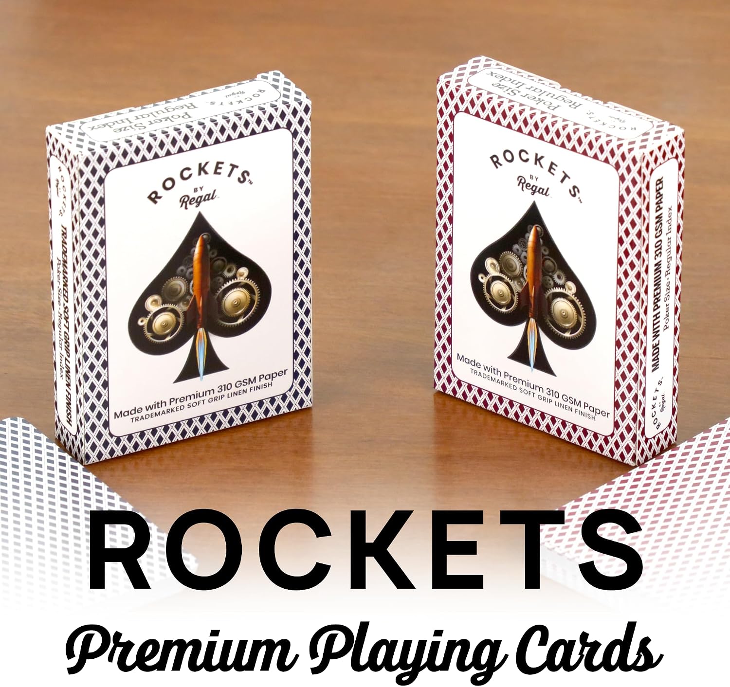 Regal Games [144 Decks] Rockets Bulk Playing Cards Set for Adults & Professionals - 310 GSM Linen Finish - Poker Cards for Blackjack, Euchre, Canasta - Casino Grade, Travel & Game Night Cards