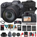 Canon EOS R5 Mirrorless Digital Camera with 24-105mm f/4L Lens (4147C013) + 64GB Memory Card + Case + Corel Photo Software + LPE6 Battery + External Charger + Card Reader + More