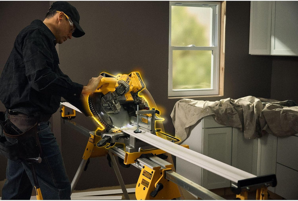 DEWALT 20V MAX XR 10 in. Double Bevel Fixed Miter Saw Kit (DCS714WW1)