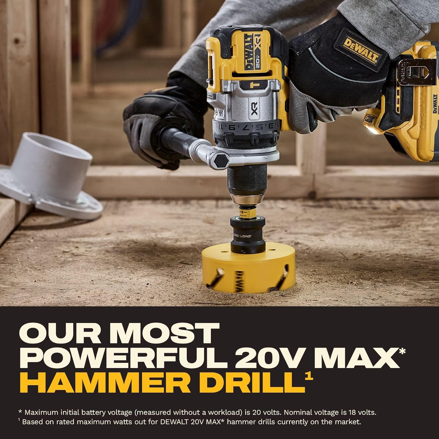 DEWALT 20V MAX XR 1/2 Inch Cordless Hammer Drill Kit with 8AH Battery and Charger (DCD1007WW1)