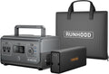 RUNHOOD Solar Generator Rallye 600 Mini Pro, 324WH Portable Power Station Swappable&Replaceable Batterie, 2X600W(Peak 1200W) Pure Sine Wave AC Outlet Power Station for Outdoors Camping/CPAP/HomeUse