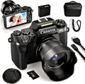 4K Digital Camera for Photography, 64MP Dual Lens Vlogging Camera with 4.0' Touchscreen, Point and Shoot Camera for Beginners Teens, WiFi Digital Camera with 16X Digital Zoom & 64GB SD Card