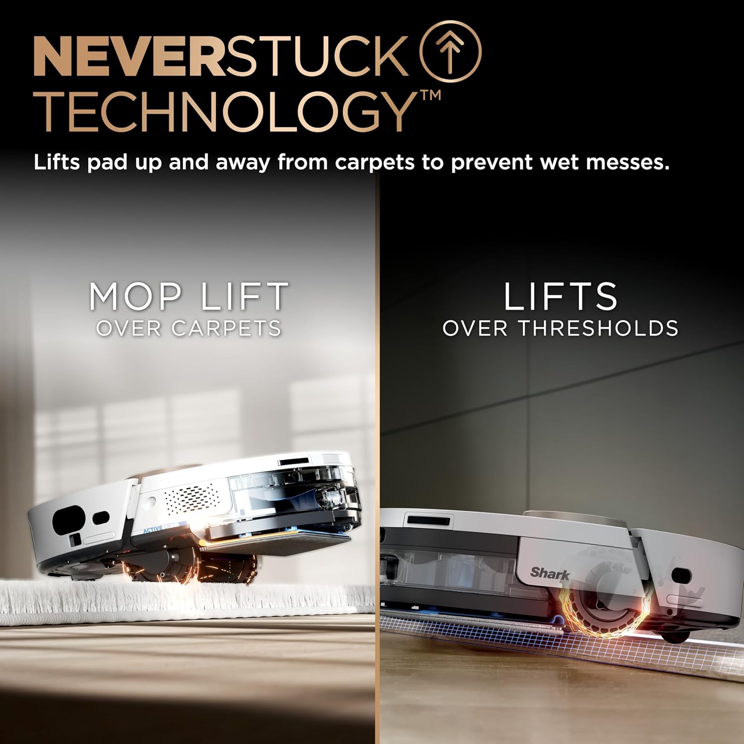 Shark PowerDetect | 2-in-1 Robot Vacuum & Mop for Carpets & Hard Floors | Powerful Suction & Mopping for Pet Hair | Self-Empty & Self-Clean NeverTouch Pro Base | 60-Day Capacity | White | AV2800ZE