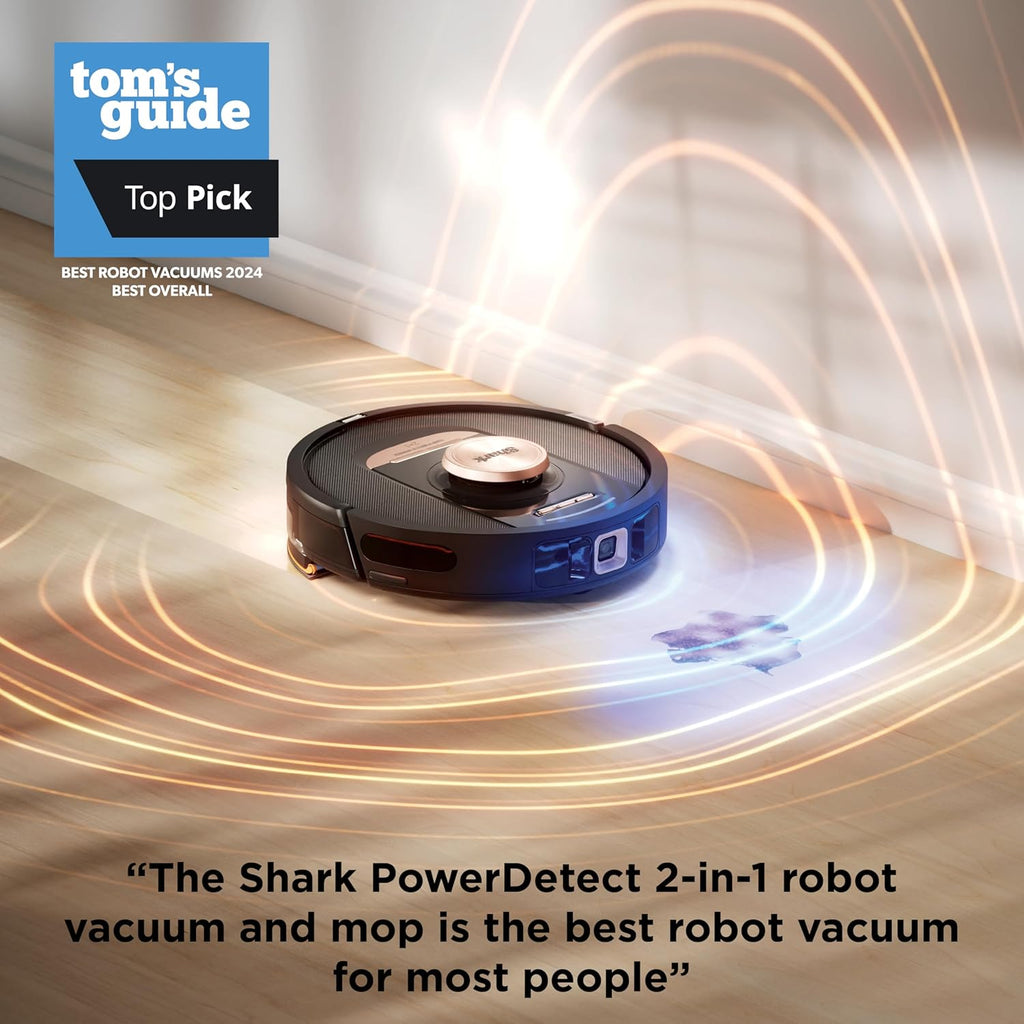 Shark Robot Vacuum & Mop Combo, PowerDetect NeverTouch Pro, Self-Emptying, Self-Refill with Self-Clean Pad Wash & Dry, 60-Day Debris Capacity, 30-Day Refill Tank, 5 PowerDetect Technologies, RV2820ZE