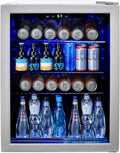 Frigidaire EFMIS9O00, Beverage Fridge Refrigerator with Glass Door, Compact Mini Fridge with Digital Temperature Control Fits 88 Cans or 25 Bottles, 74L Capacity - 19.29' D x 25' W x 17.51' H, Silver