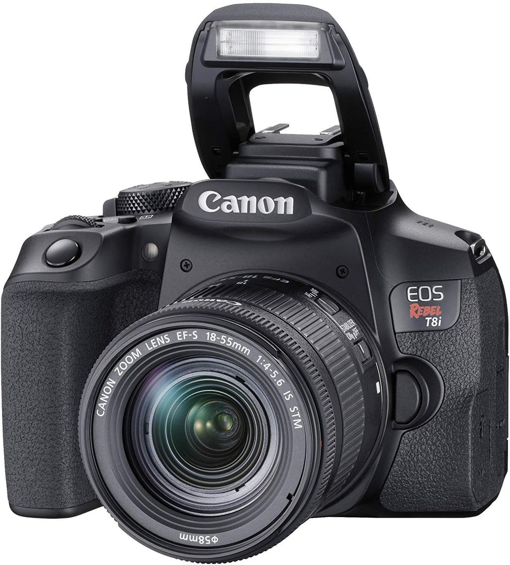 Canon EOS Rebel T8i EF-S 18-55mm is STM Lens Kit, Black (Renewed)