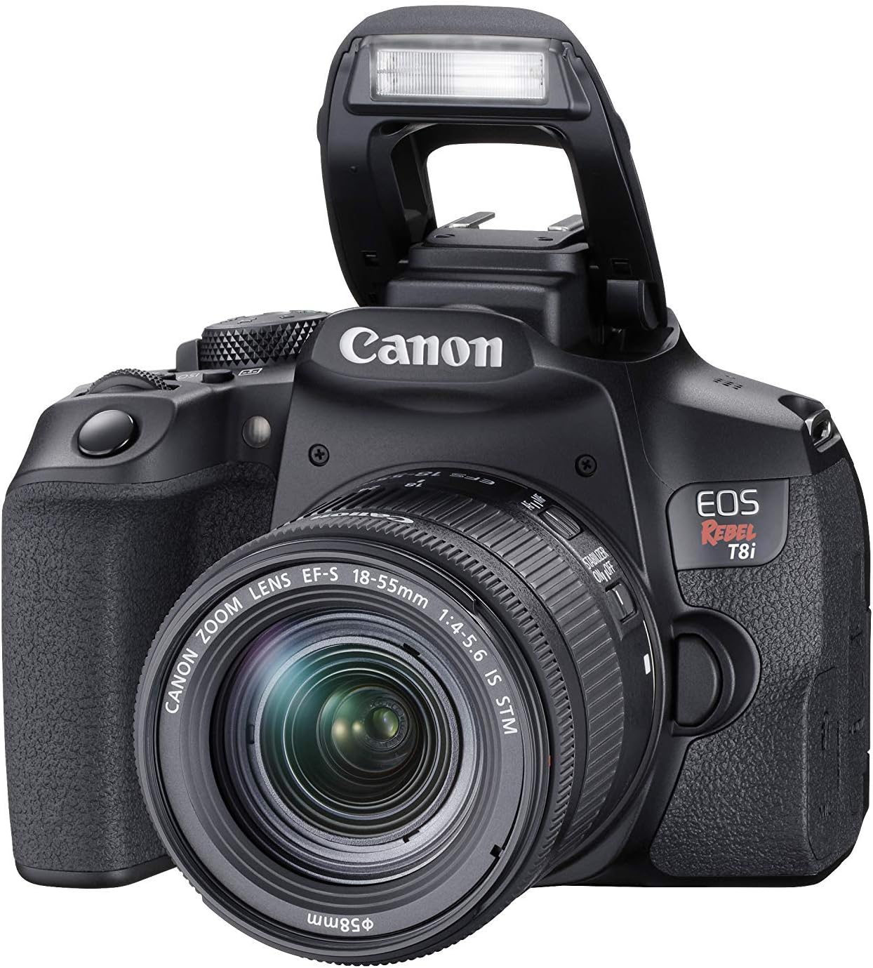 Canon EOS Rebel T8i EF-S 18-55mm is STM Lens Kit, Black (Renewed)