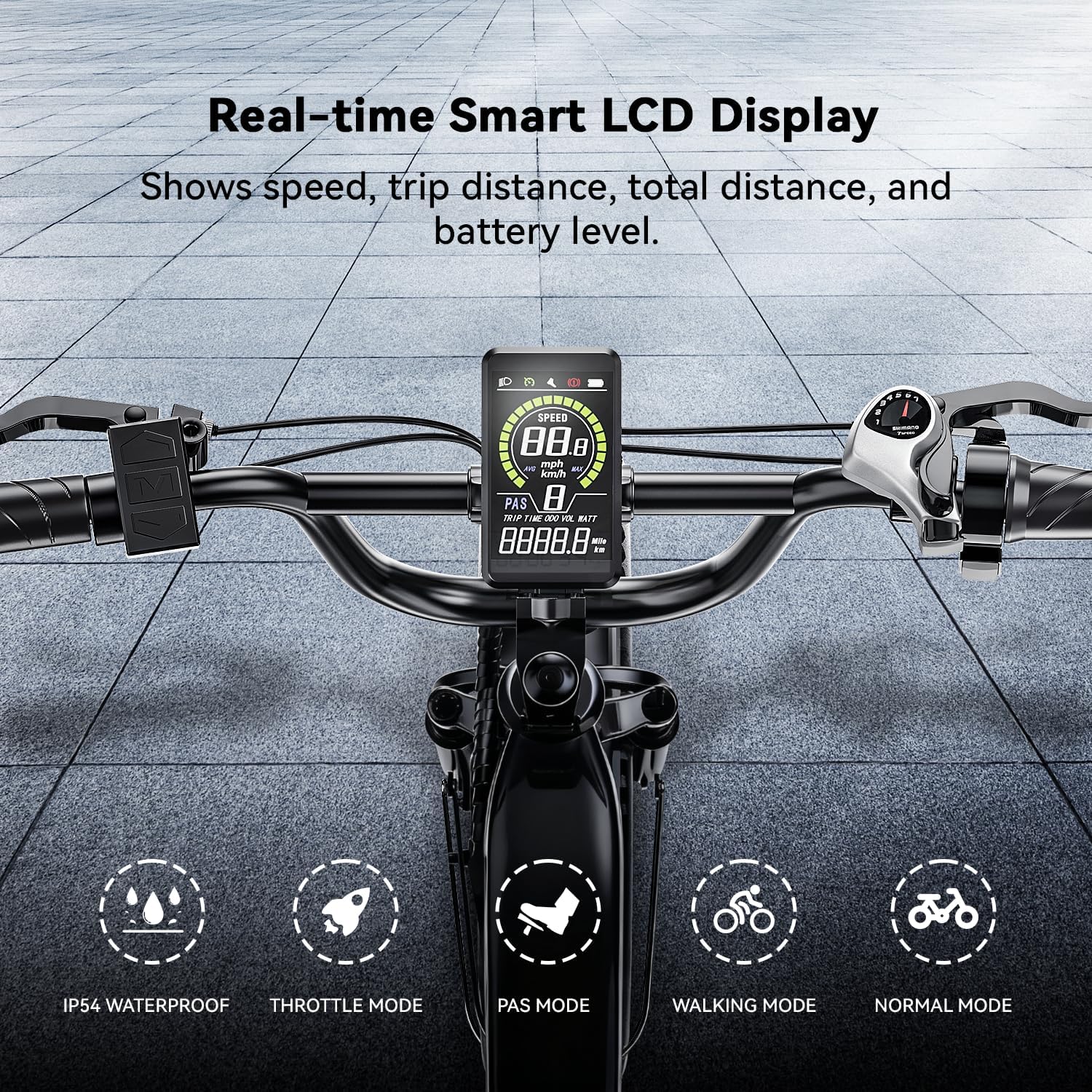Cybervelo 1500W Motor Peak Electric Bike for Adults and Teenagers, 48V 20AH Removable Battery Step Thru EBike, 30+MPH, 80 Miles Max Range, 20' Fat Tire Adult Electric Bicycles for 7 Speed