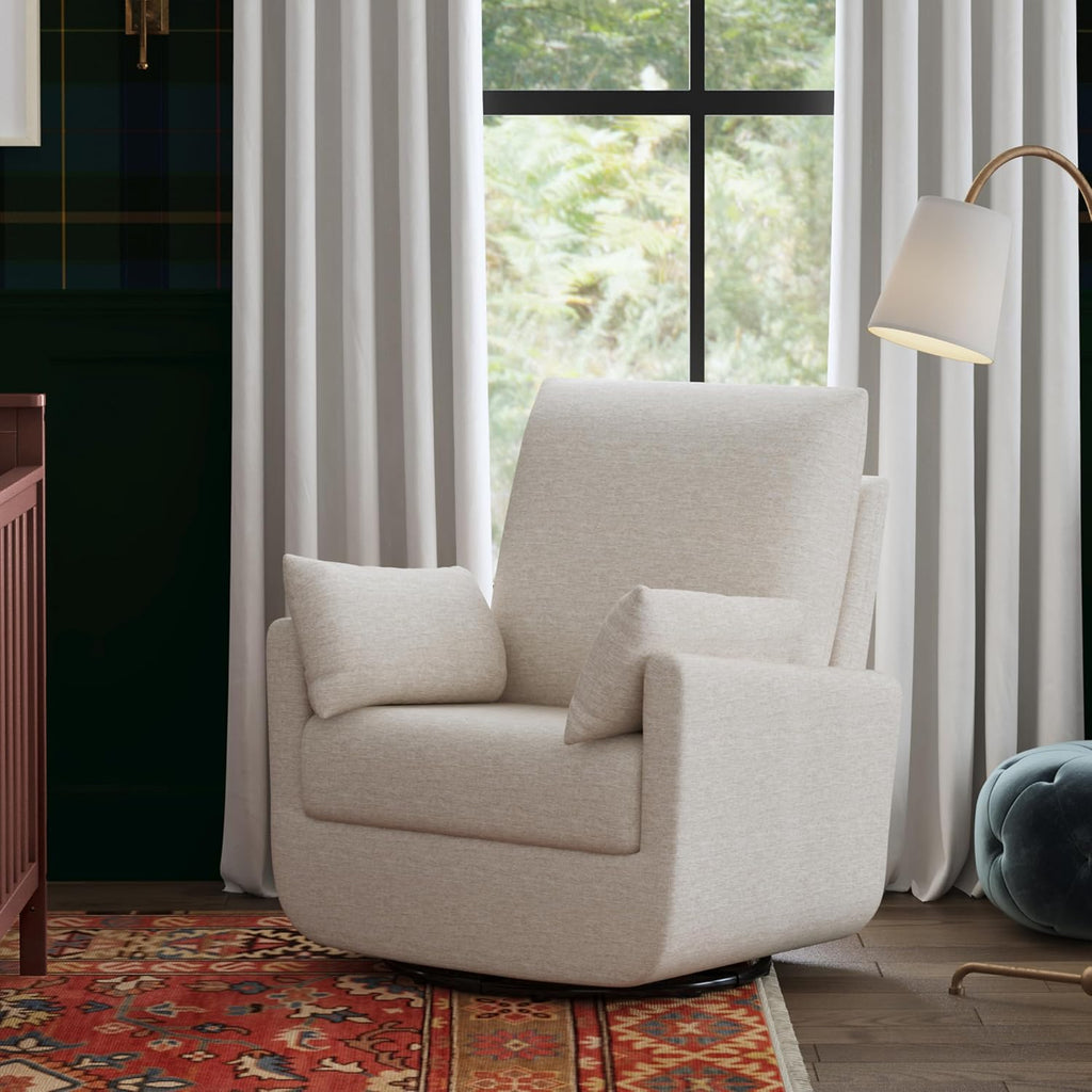 Davinci Juno Swivel Glider in Beach, Greenguard Gold & CertiPUR-US Certified