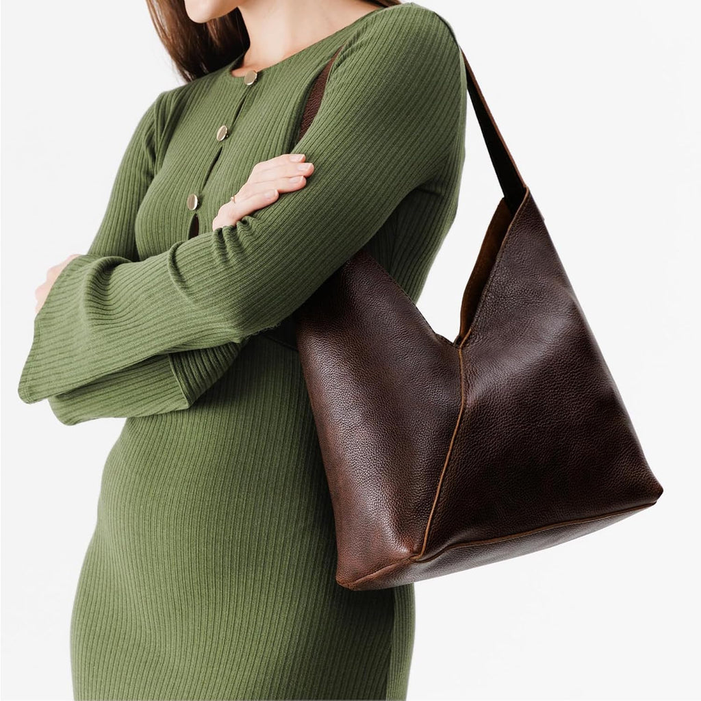 Portland Leather Goods Naomi Shoulder Bag – Handmade Slouchy Bag with Adjustable Crossbody Strap & Secure Magnetic Closure