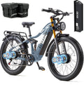 DAMSON Electric Bike for Adults Dual Motor AWD 5000W/3000W/1500W Peak 40MPH/30MPH Dirt Ebike, 52V/48V Max-Output Up to 65/80/120/160 Miles Long Range, 26' Full Suspension Fat Tire Mountains Bicycle