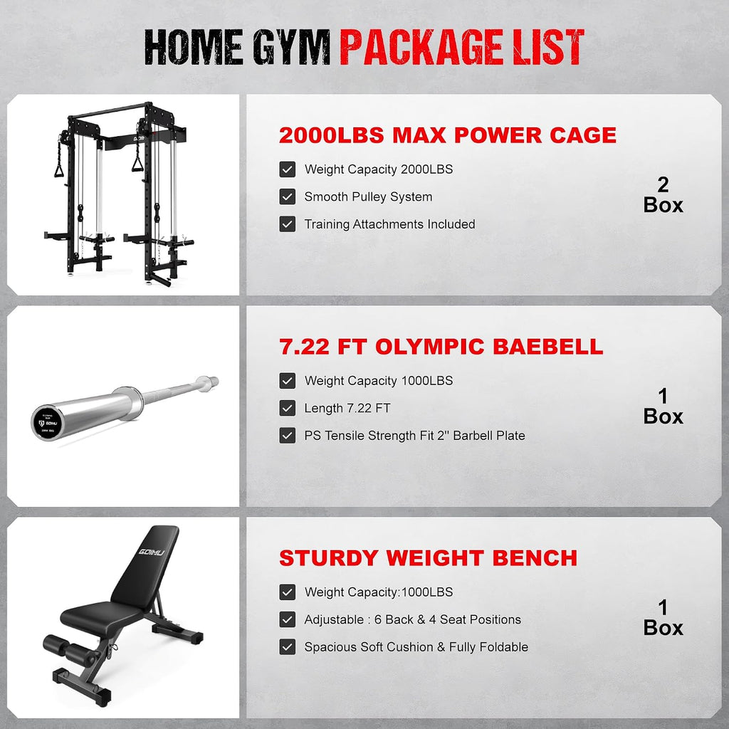 WM3-V4 Folding Squat Rack, Wall Mounted Power Rack with Dual Independent Pulley System, Functional Trainer with 5 Adjustable Function Modes for Space Saving