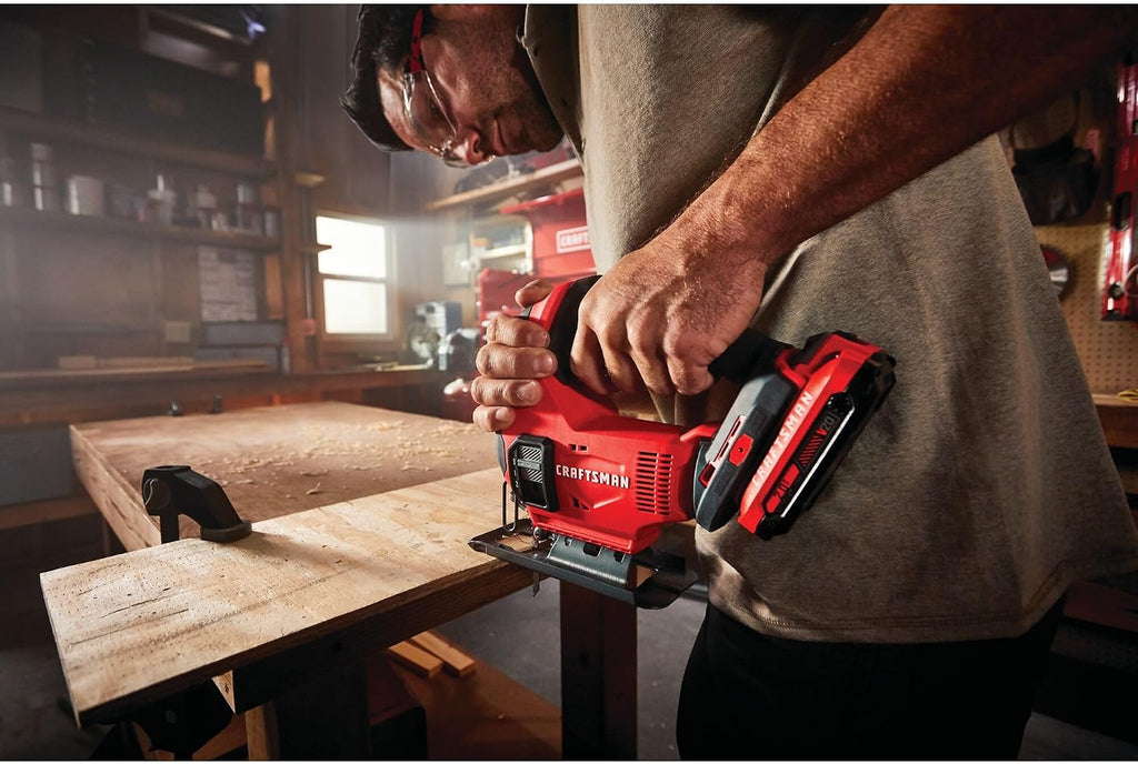 CRAFTSMAN V20 Cordless Jig Saw Kit, 3 Orbital Settings, Up to 2,500 SPM, Battery and Charger Included (CMCS600D1)