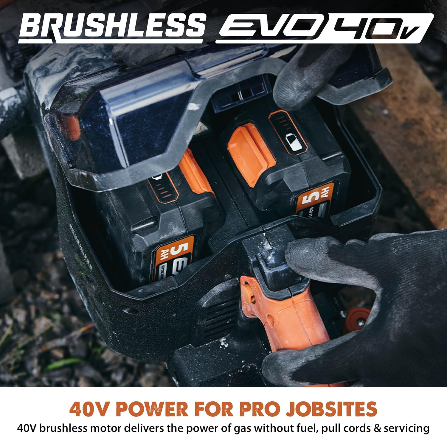 Evolution R10DCT-Li Cordless 10' Concrete Saw | Includes 2x 5Ah Batteries, Dual-Port Charger & EVOMAX Diamond Blade | 4' Cut Depth | Auto Water Dust Suppression | 40V Brushless | Heavy-Duty Cutting