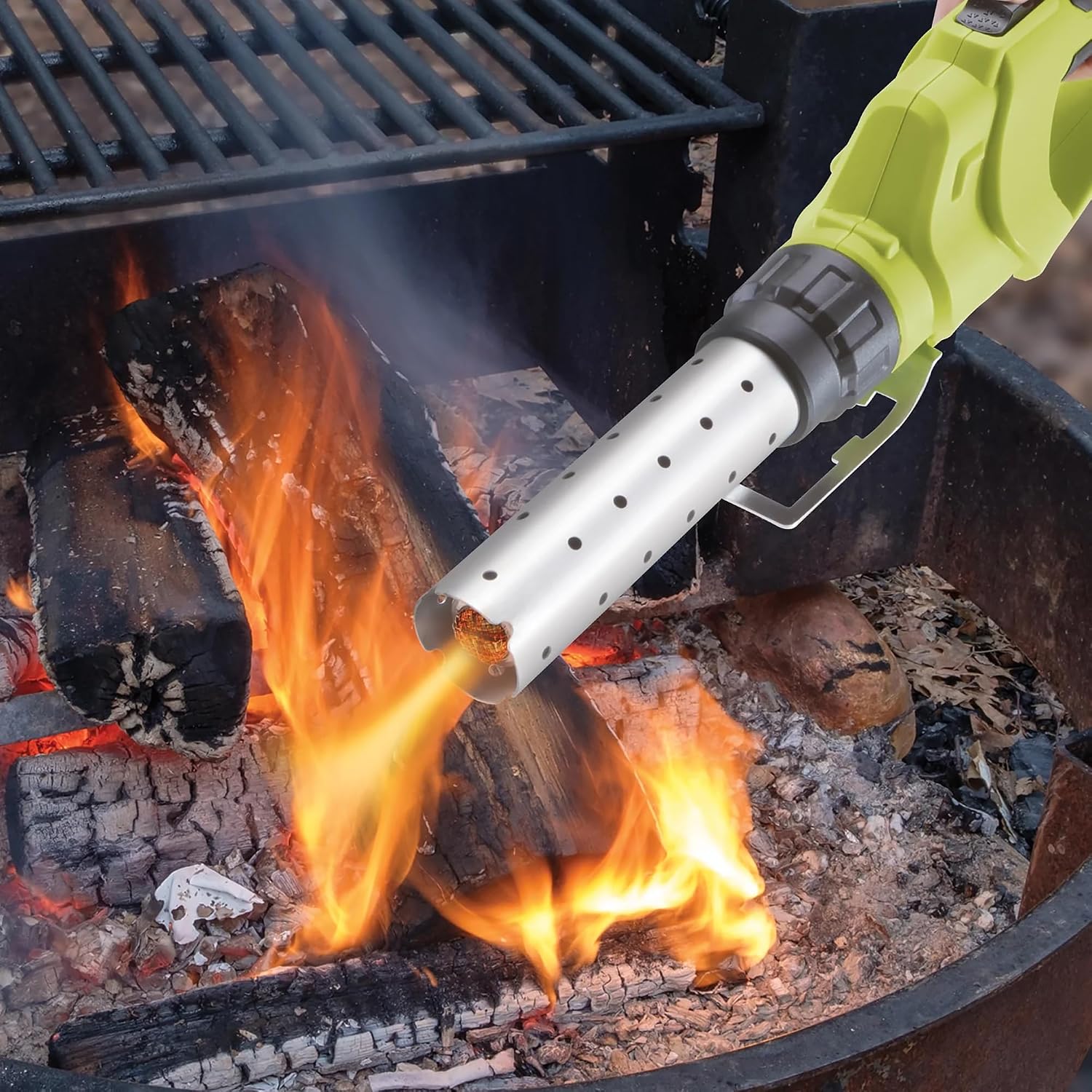 Sun Joe Cordless Electric Fire Starter Kit with Battery and Charger, 24V, 480W Motor - Portable Torch Tool for Charcoal BBQ Grills, Fire Pits & Camping, 24V-BBQ-LTE